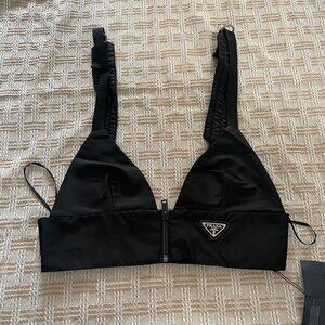 Prada Black Zipper Bra